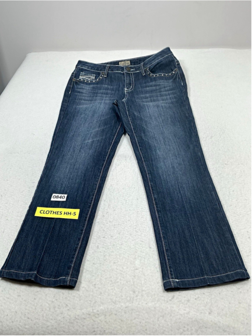 Earl Jean Women’s Bootcut Stretch Blue Denim Jeans Medium Wash Studded Size 12